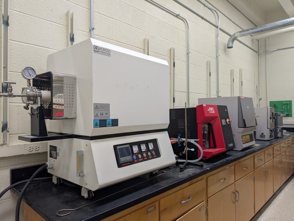 Laboratory instruments on a counter